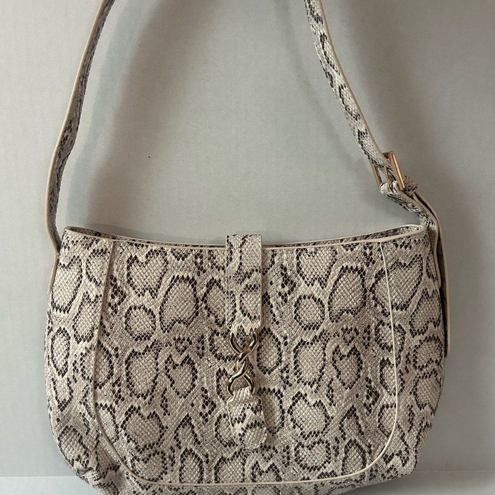 Snake-Print Shoulder Bag